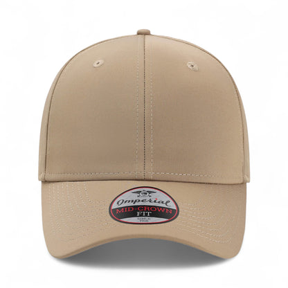 Front view of Imperial 7054N custom hat in khaki