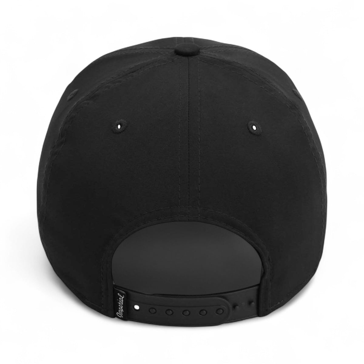 Back view of Imperial 7054 custom hat in black and white