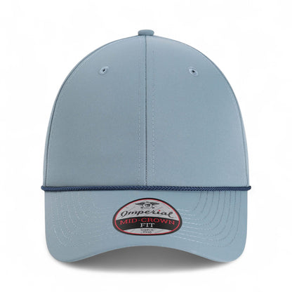 Front view of Imperial 7054 custom hat in breaker blue and navy