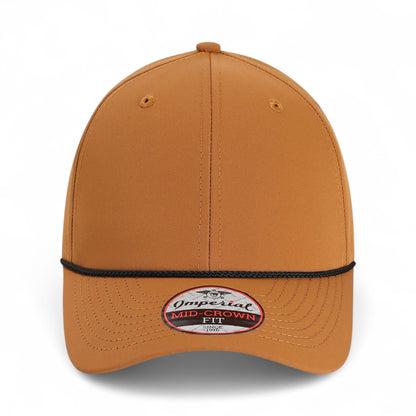 Front view of Imperial 7054 custom hat in buckthorn brown and black