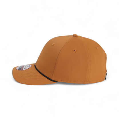 Left side view of Imperial 7054 custom hat in buckthorn brown and black