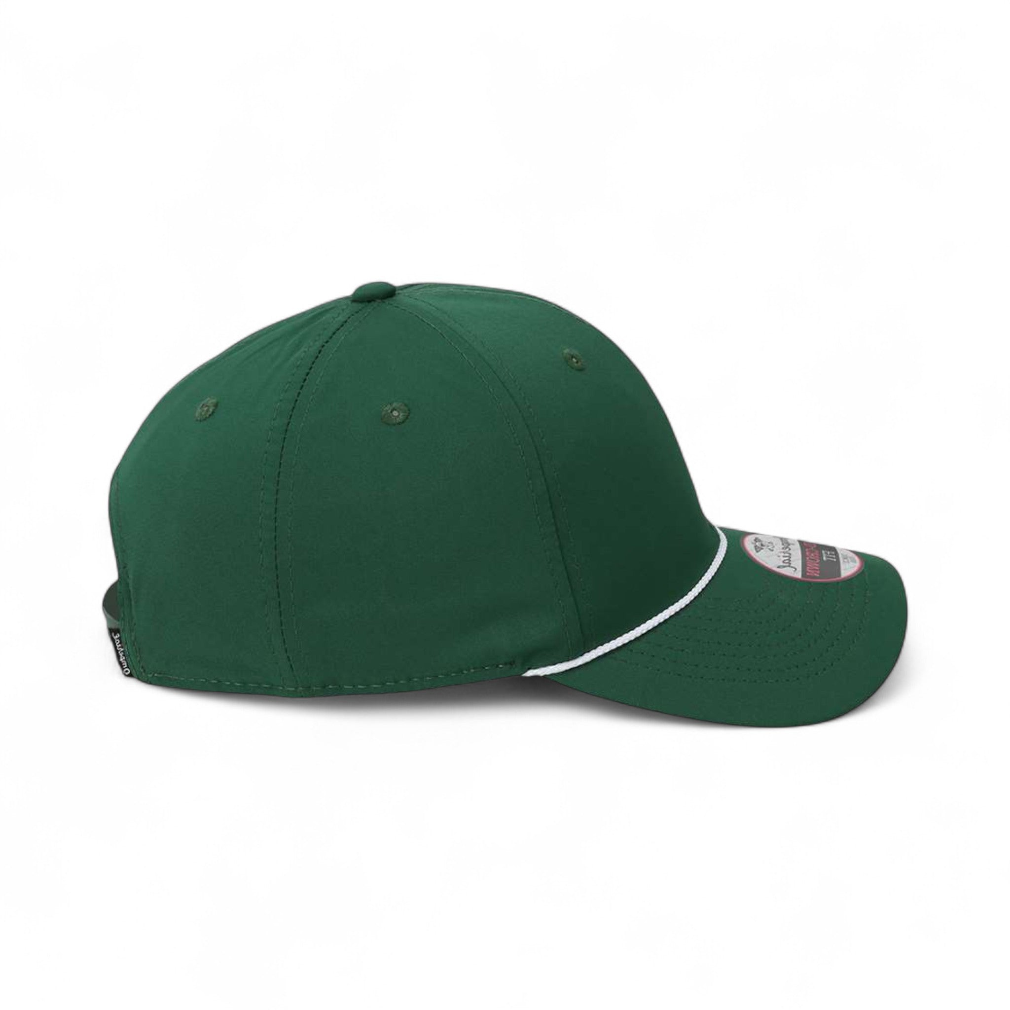 Right side view of Imperial 7054 custom hat in forest and white