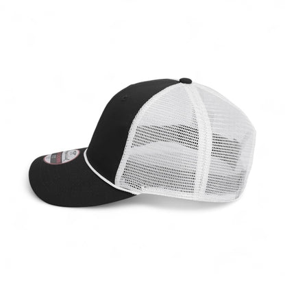 Left side view of Imperial 7055 custom hat in black and white