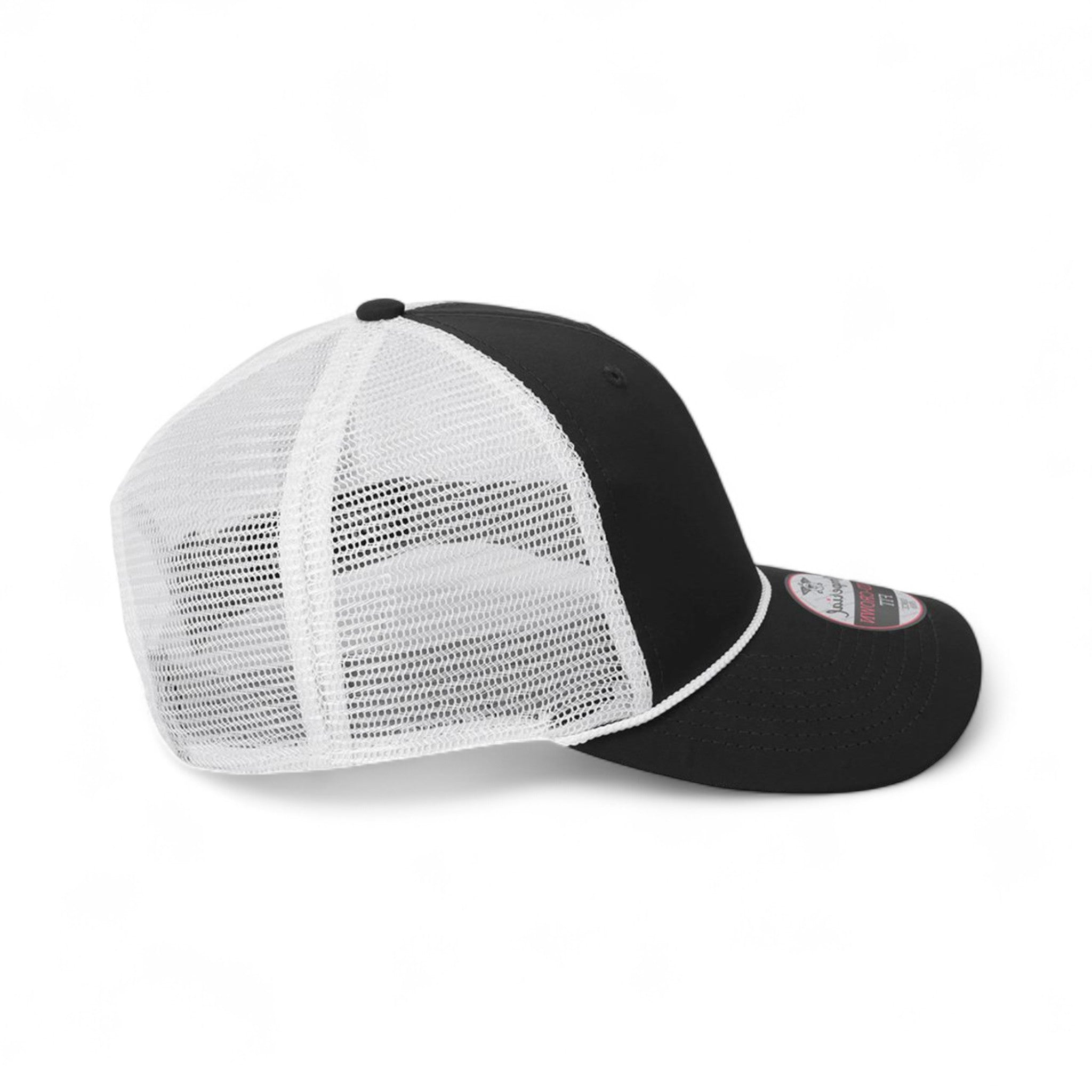 Right side view of Imperial 7055 custom hat in black and white