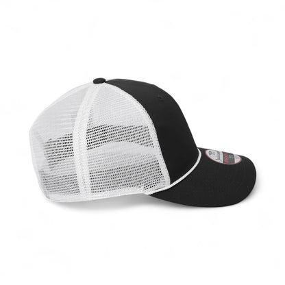 Right side view of Imperial 7055 custom hat in black and white