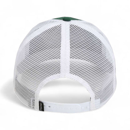 Back view of Imperial 7055 custom hat in forest and white