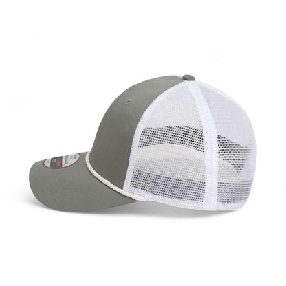 Left side view of Imperial 7055 custom hat in grey and white