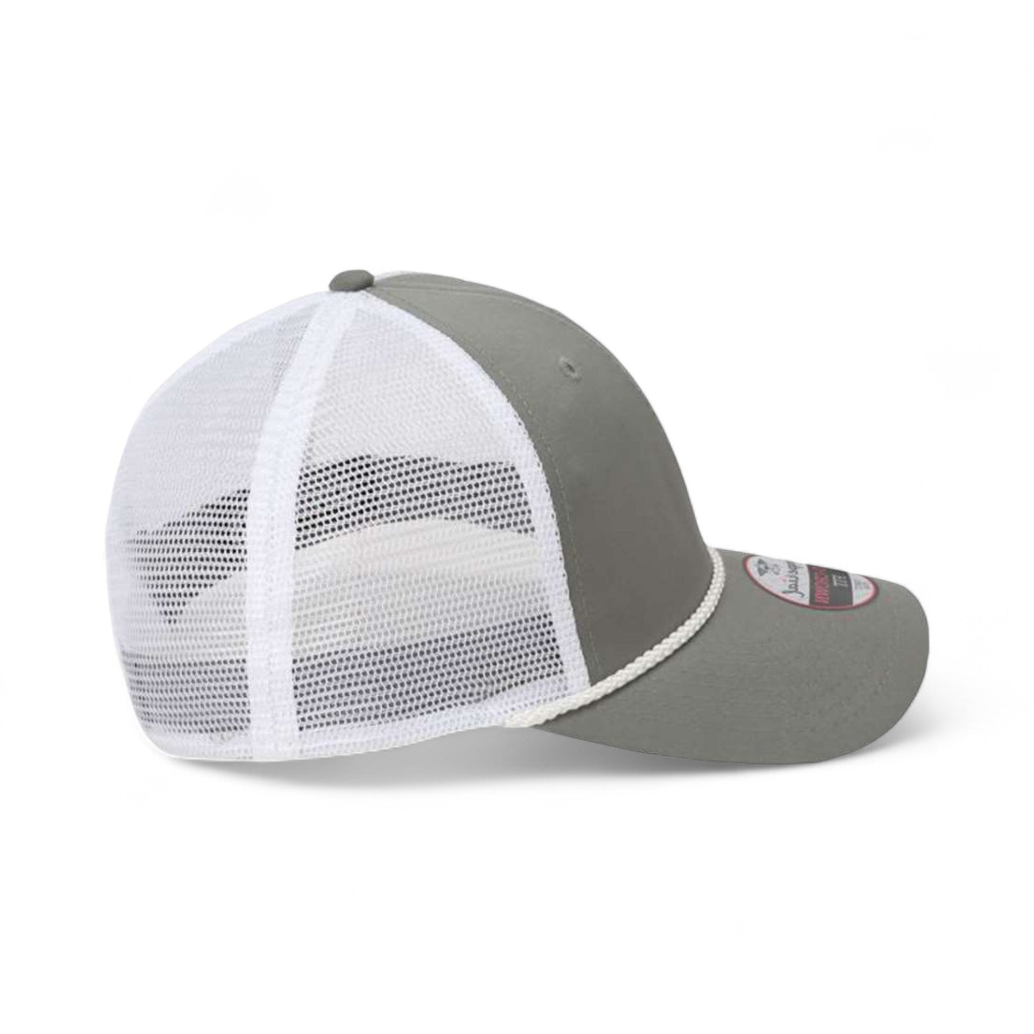 Right side view of Imperial 7055 custom hat in grey and white