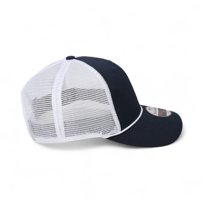 Right side view of Imperial 7055 custom hat in navy and white