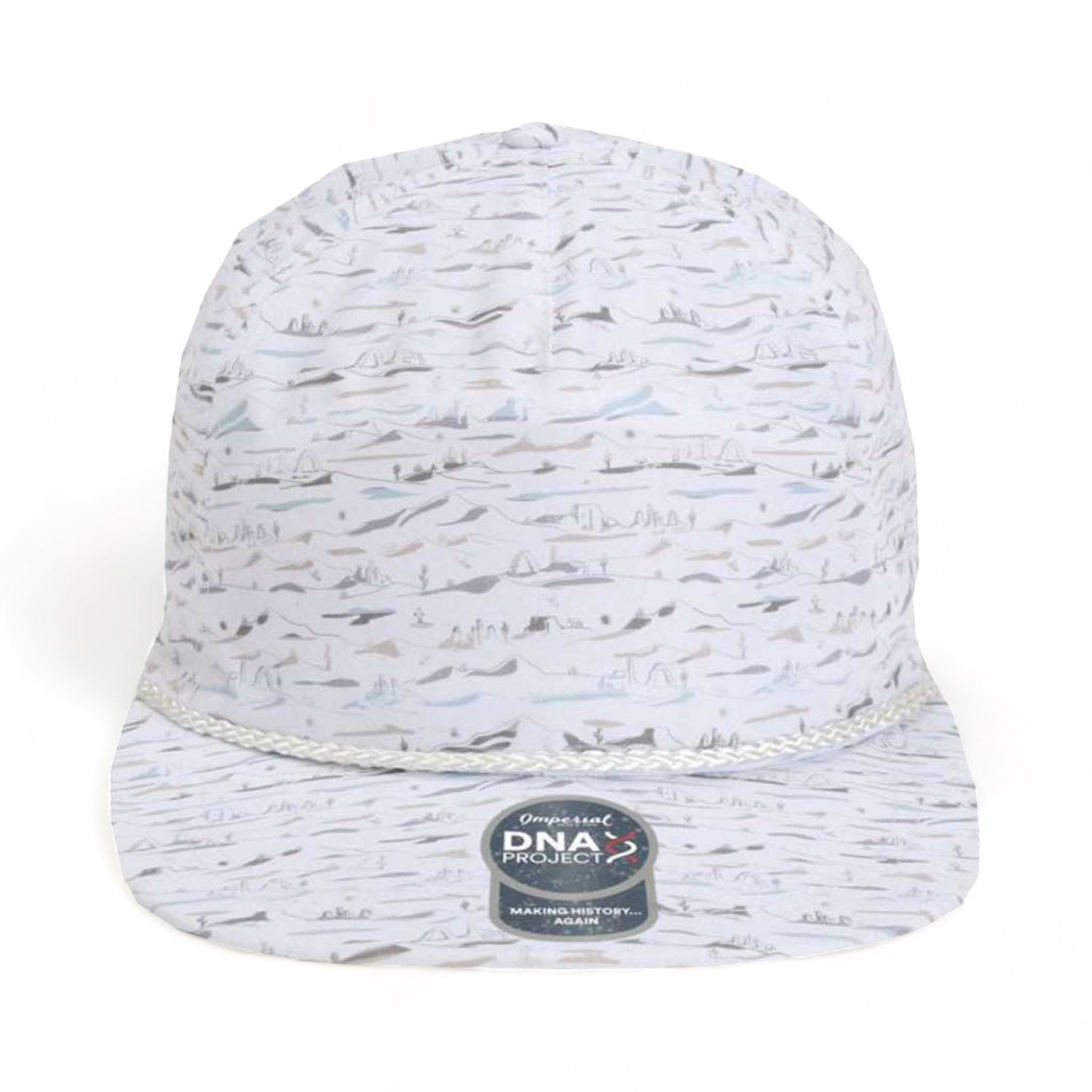 Front view of Imperial DNA010 custom hat in desert