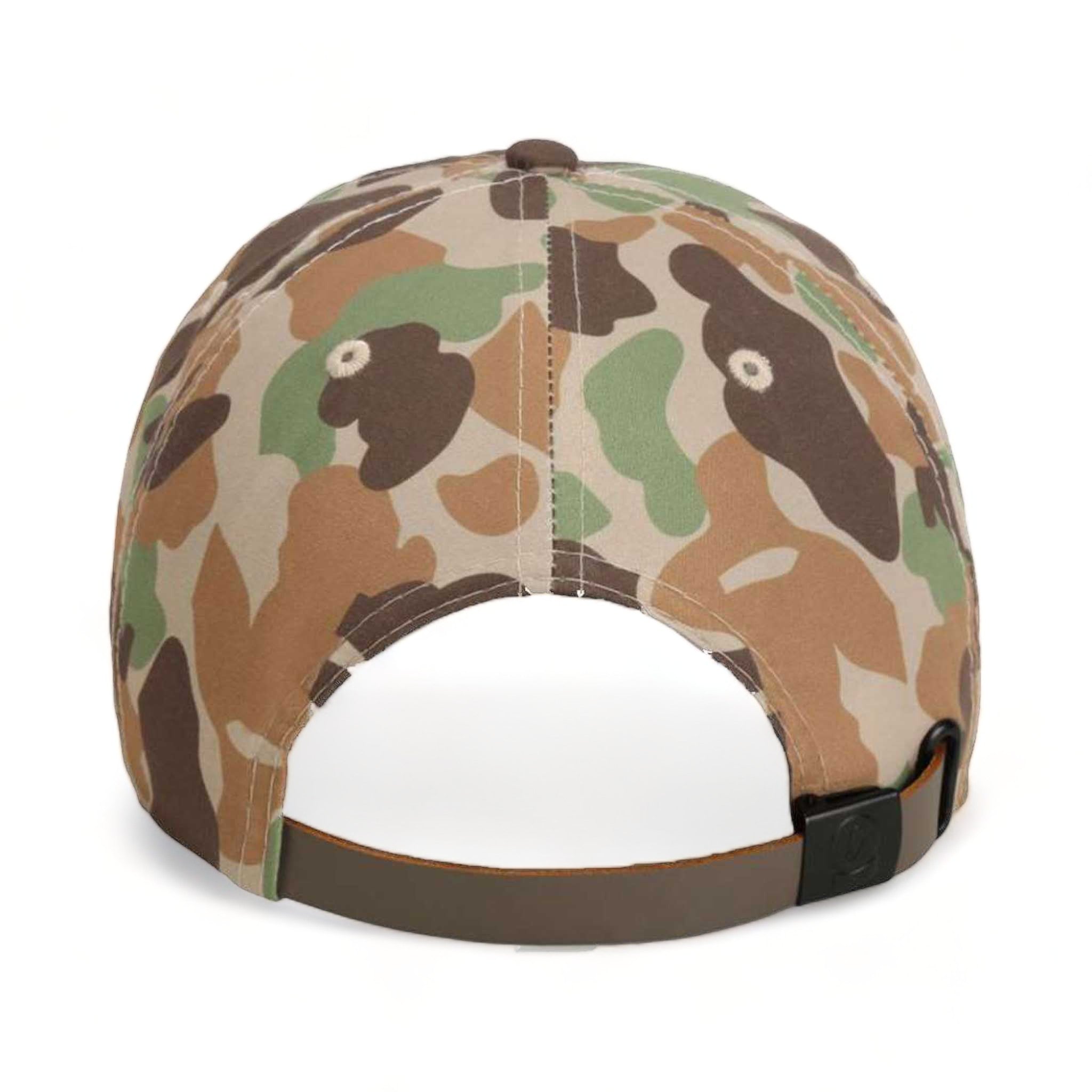 Back view of Imperial DNA010 custom hat in frog skin camo and brown