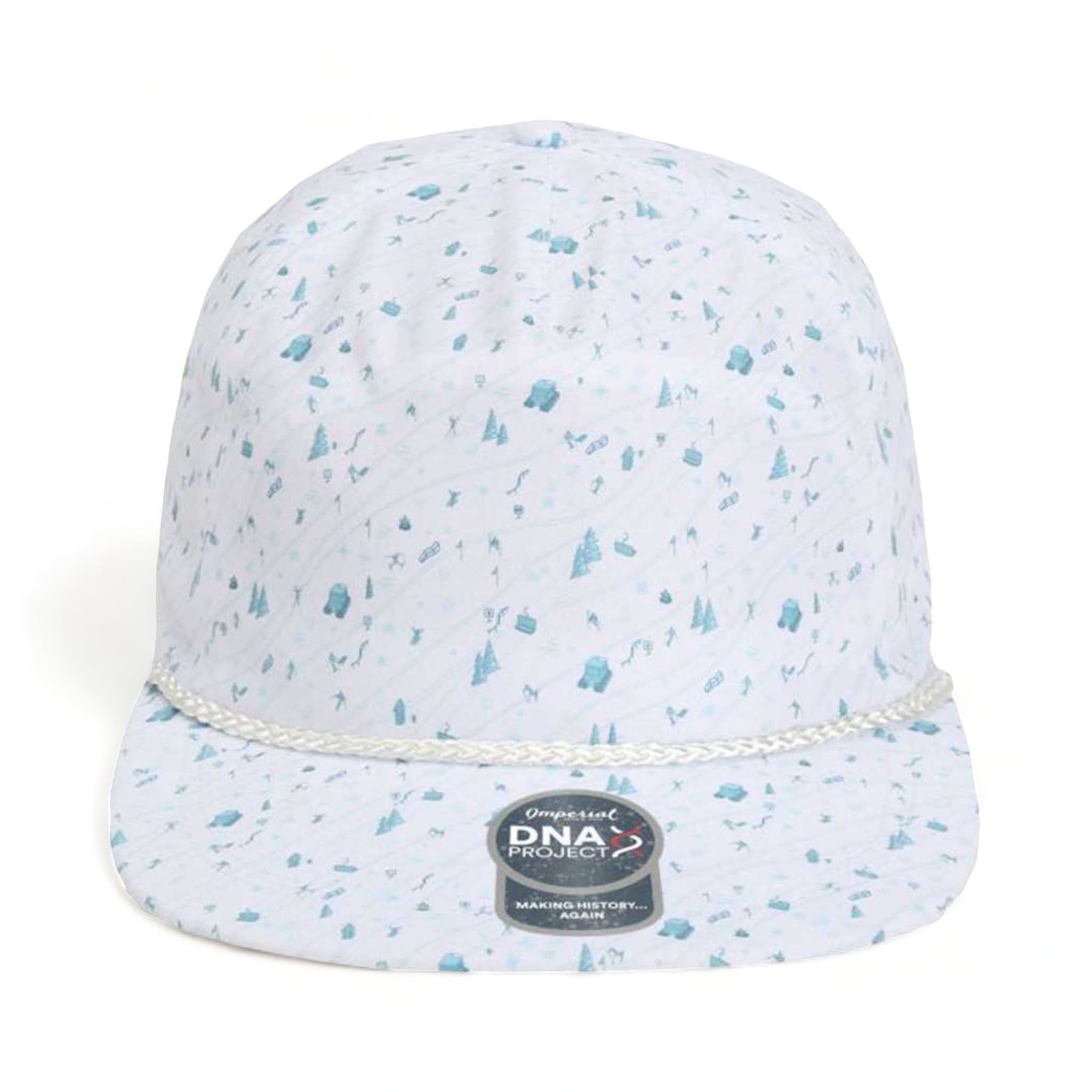 Front view of Imperial DNA010 custom hat in winter blue
