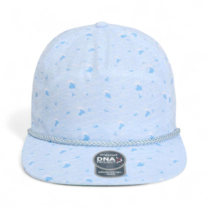 Front view of Imperial DNA010 custom hat in blue waves