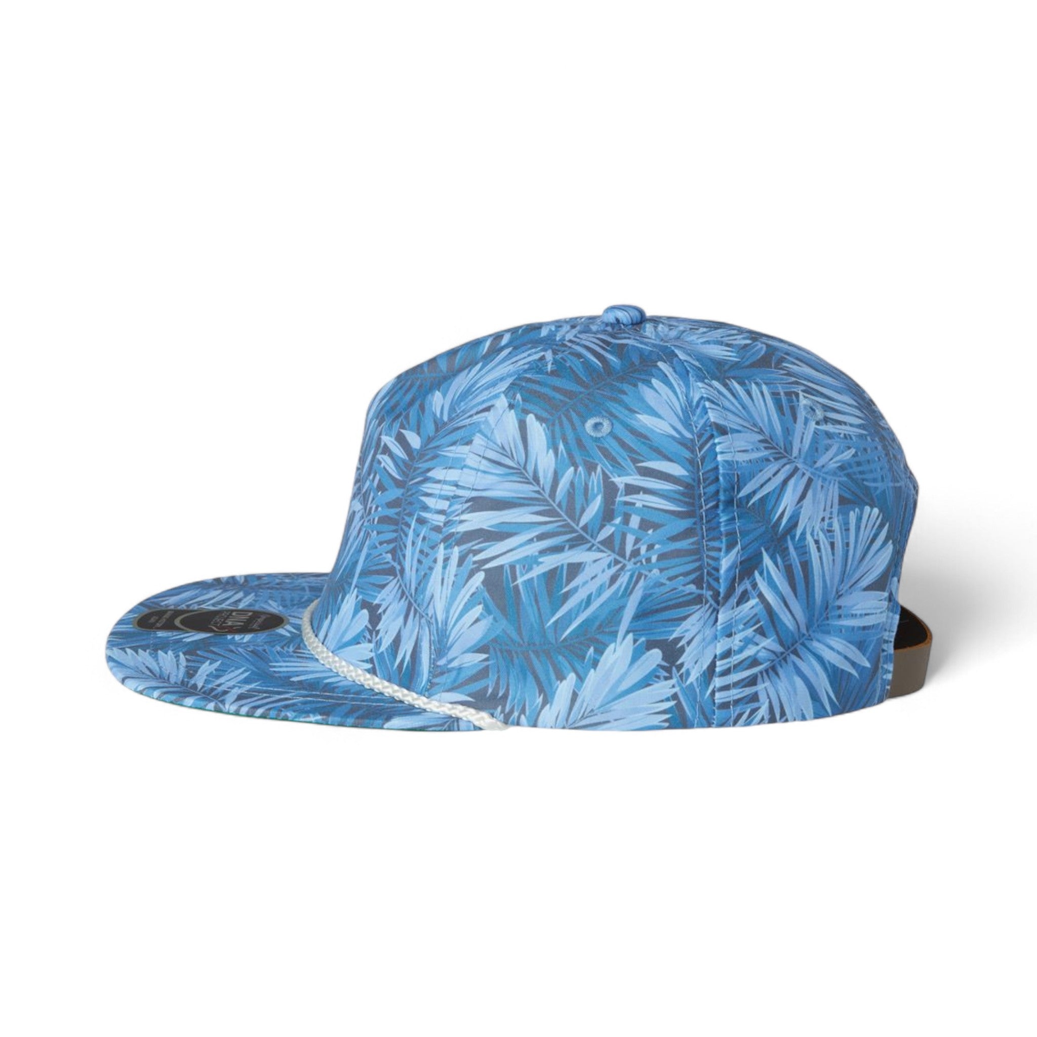 Left side view of Imperial DNA010 custom hat in blue hawai'in