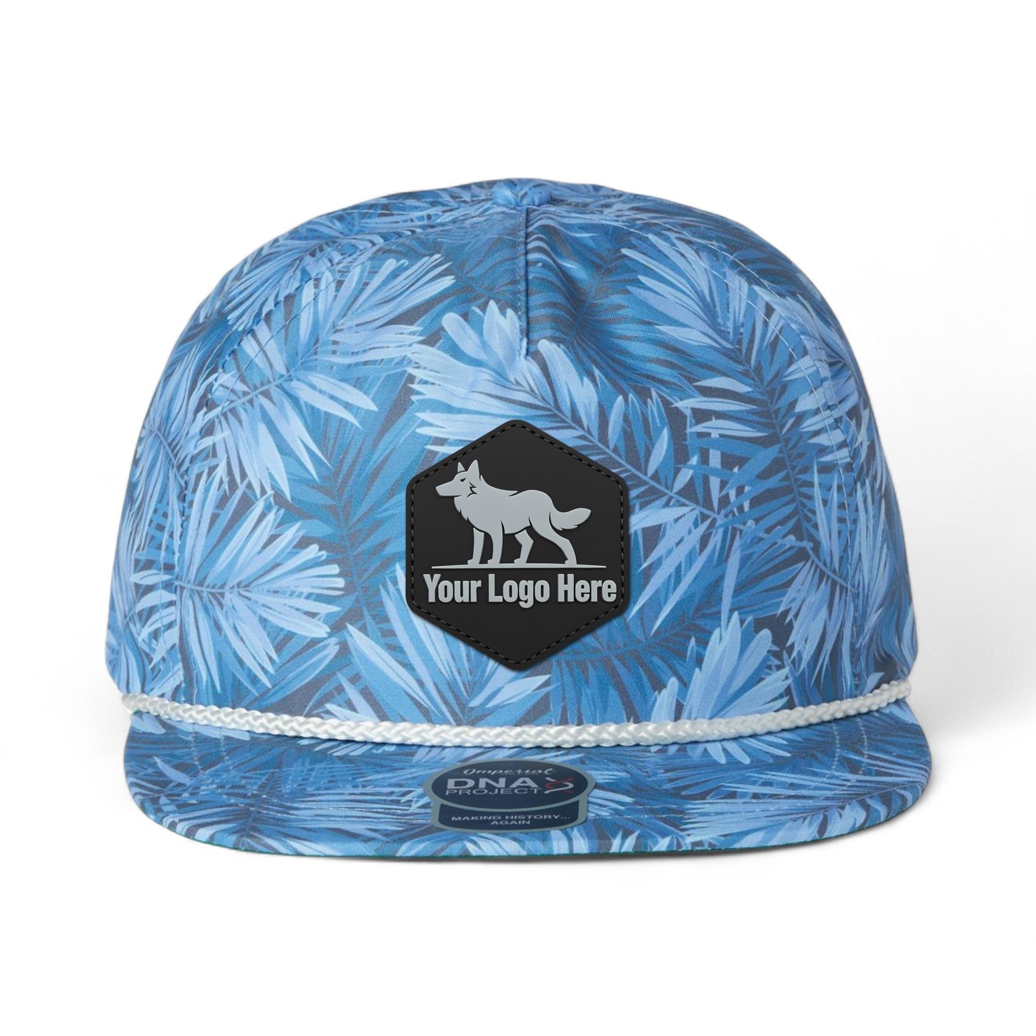 PVC patch preview of Imperial DNA010 custom hat in blue hawai'in