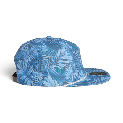 Right side view of Imperial DNA010 custom hat in blue hawai'in