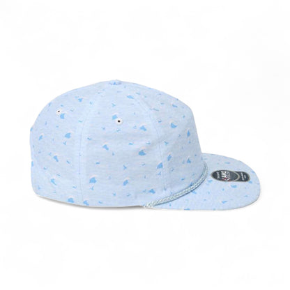 Right side view of Imperial DNA010 custom hat in blue waves