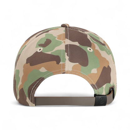 Back view of Imperial DNA010 custom hat in frog skin camo and brown