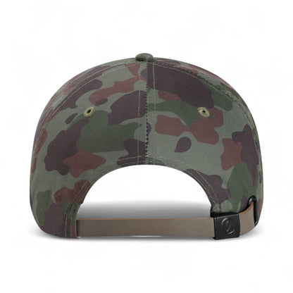 Back view of Imperial DNA010 custom hat in frog skin camo and green
