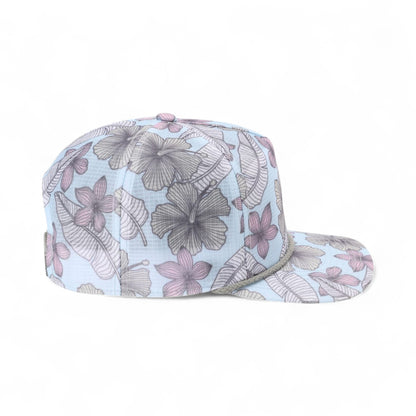 Right side view of Imperial DNA012 custom hat in light blue
