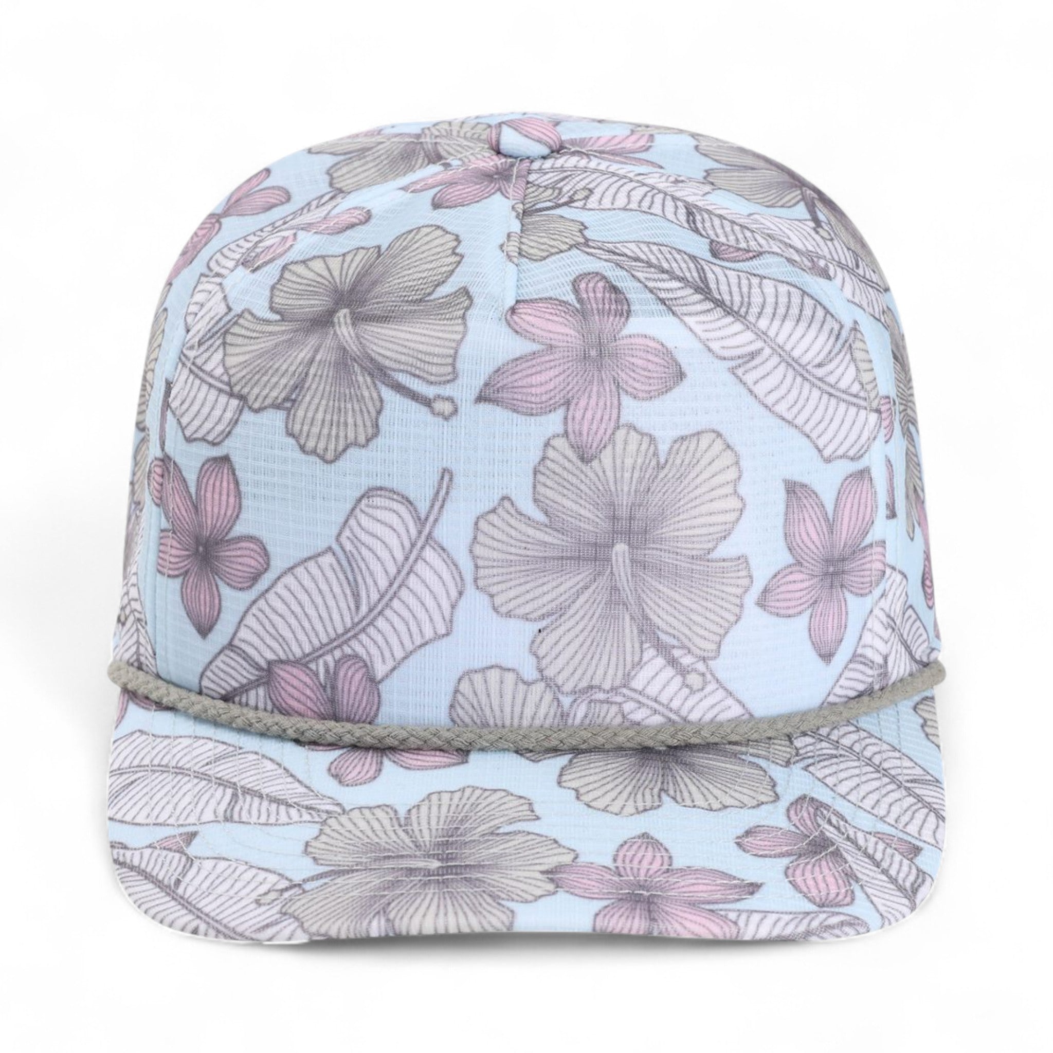 Front view of Imperial DNA012 custom hat in light blue