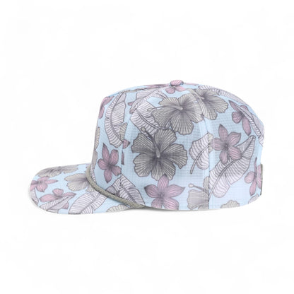 Left side view of Imperial DNA012 custom hat in light blue