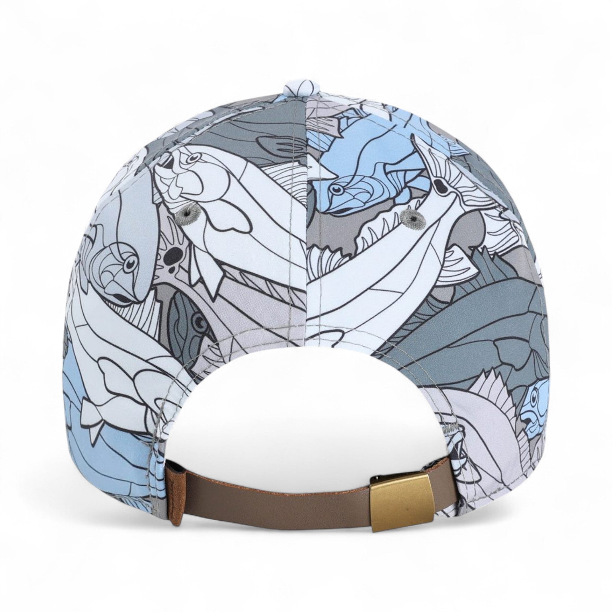 Back view of Imperial DNA014 custom hat in blue and white