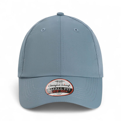 Front view of Imperial L210P custom hat in breaker blue