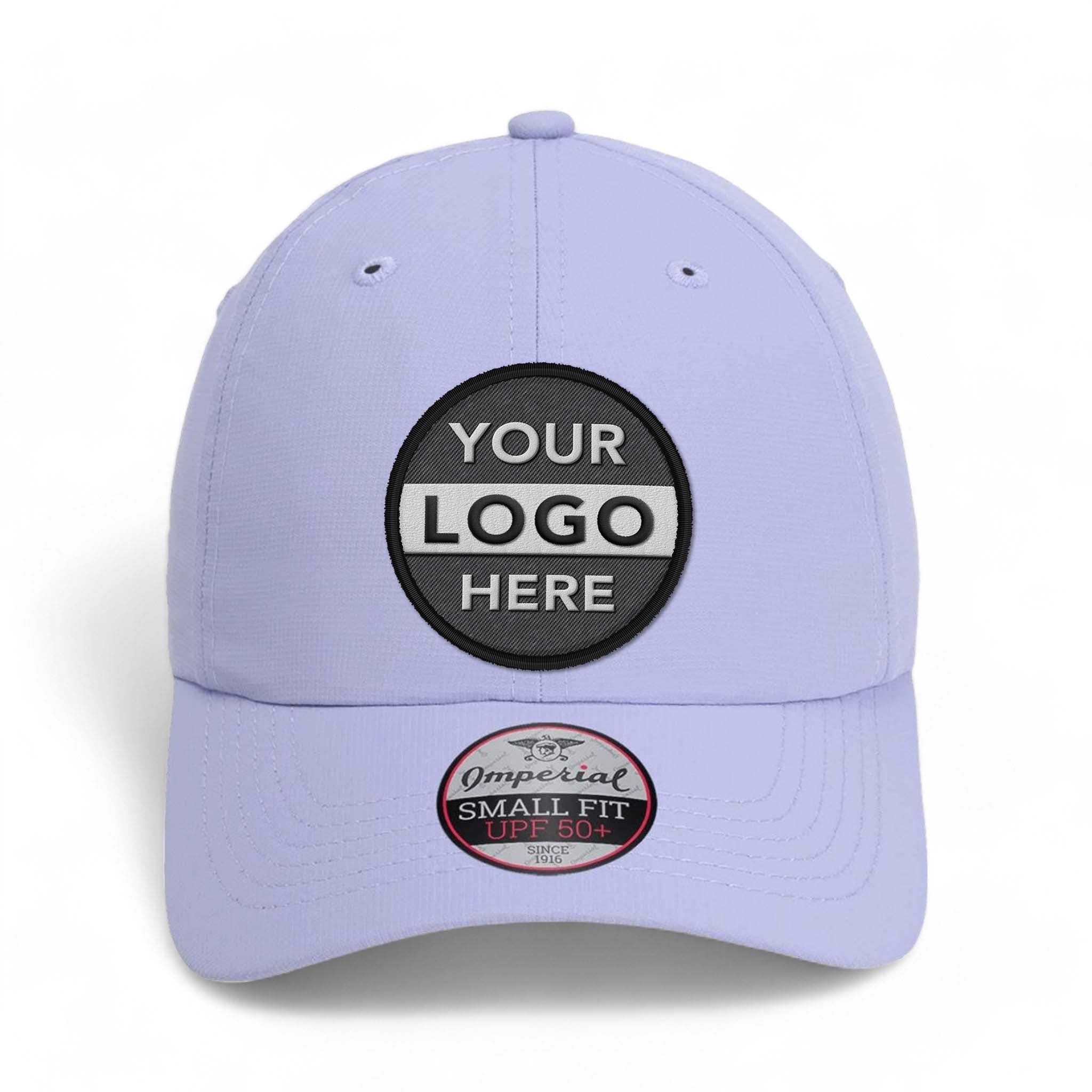 Imperial L338 custom embroidered patch hat in lavender