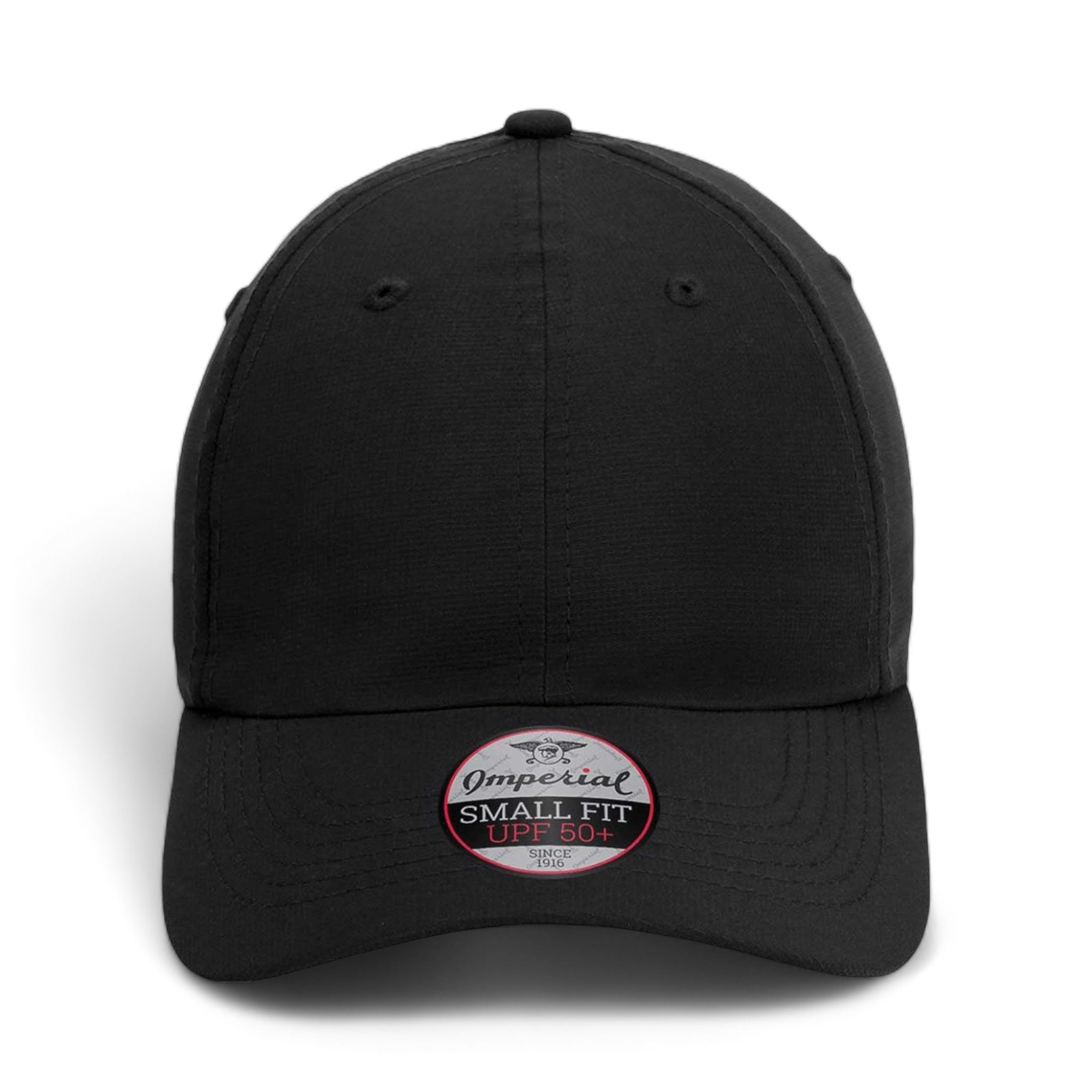 Front view of Imperial L338 custom hat in black