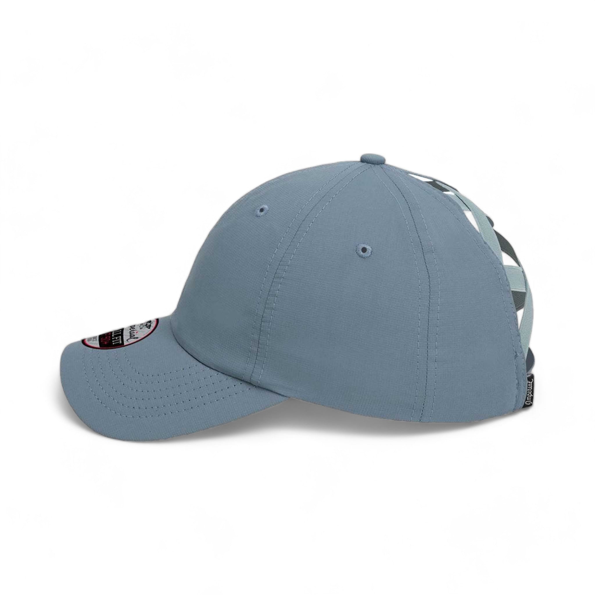 Side view of Imperial L338 custom hat in breaker blue