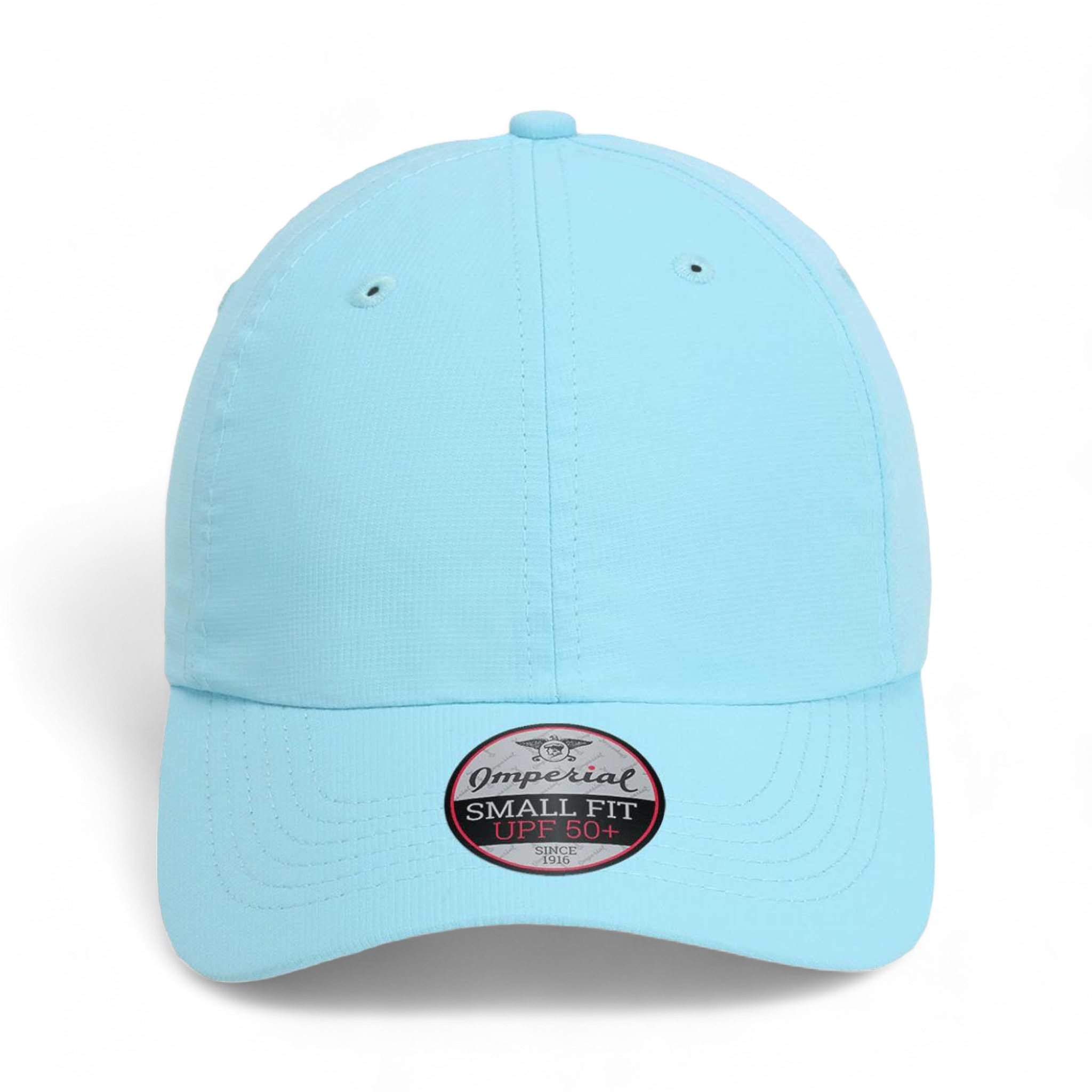 Front view of Imperial L338 custom hat in light blue