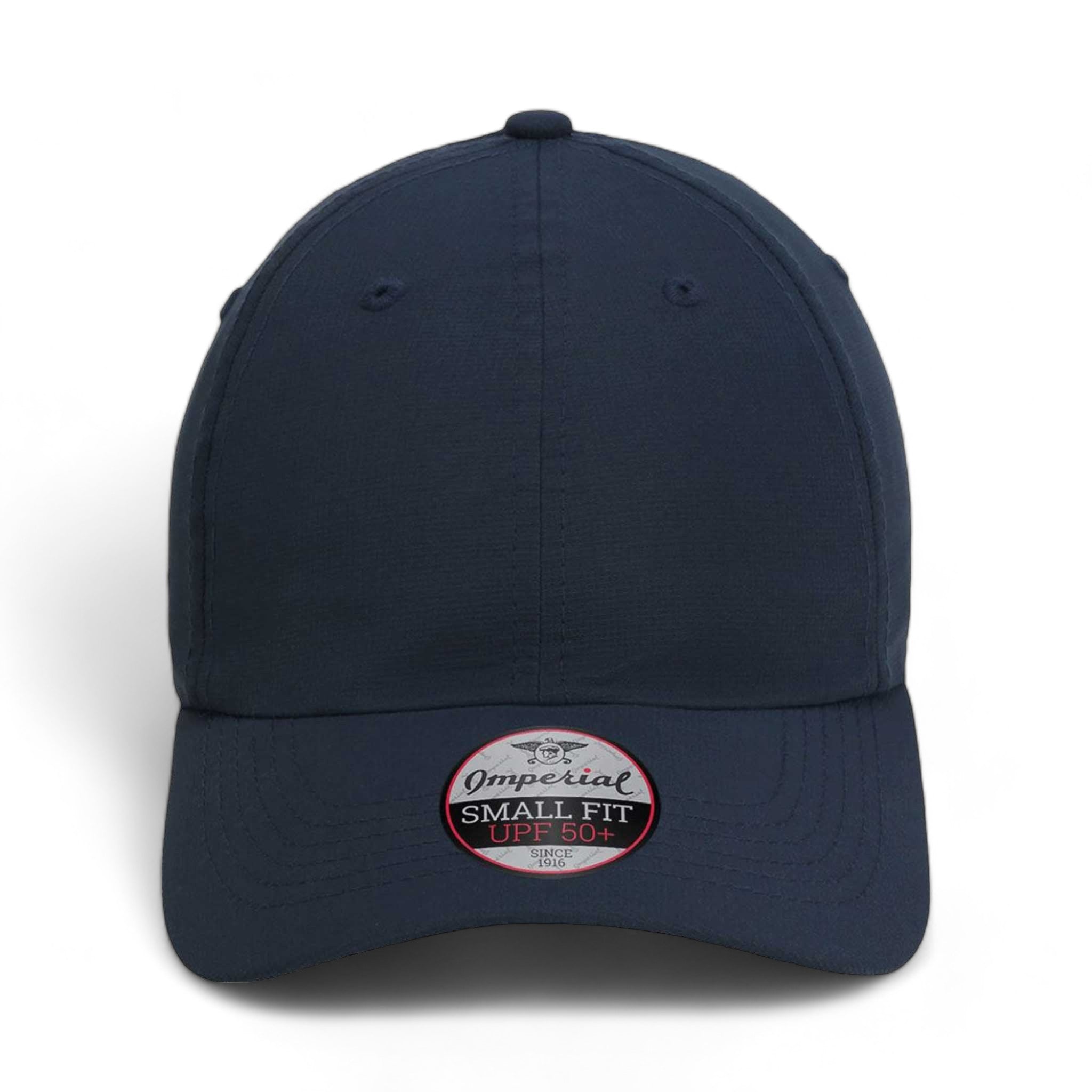 Front view of Imperial L338 custom hat in true navy