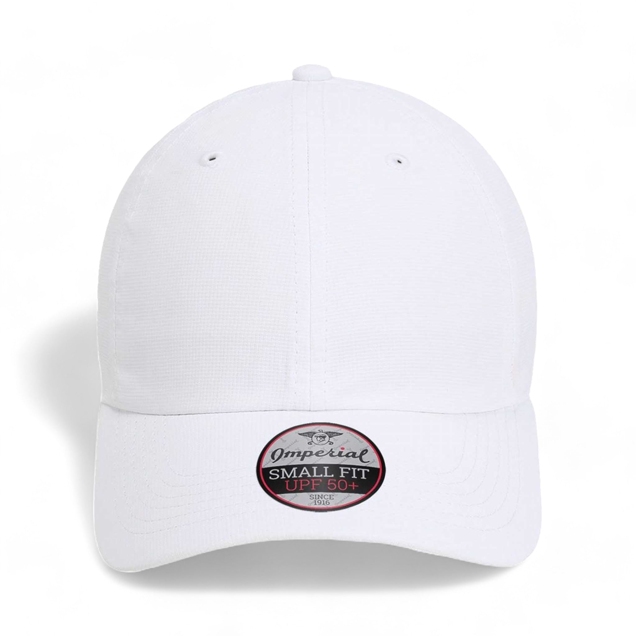 Front view of Imperial L338 custom hat in white