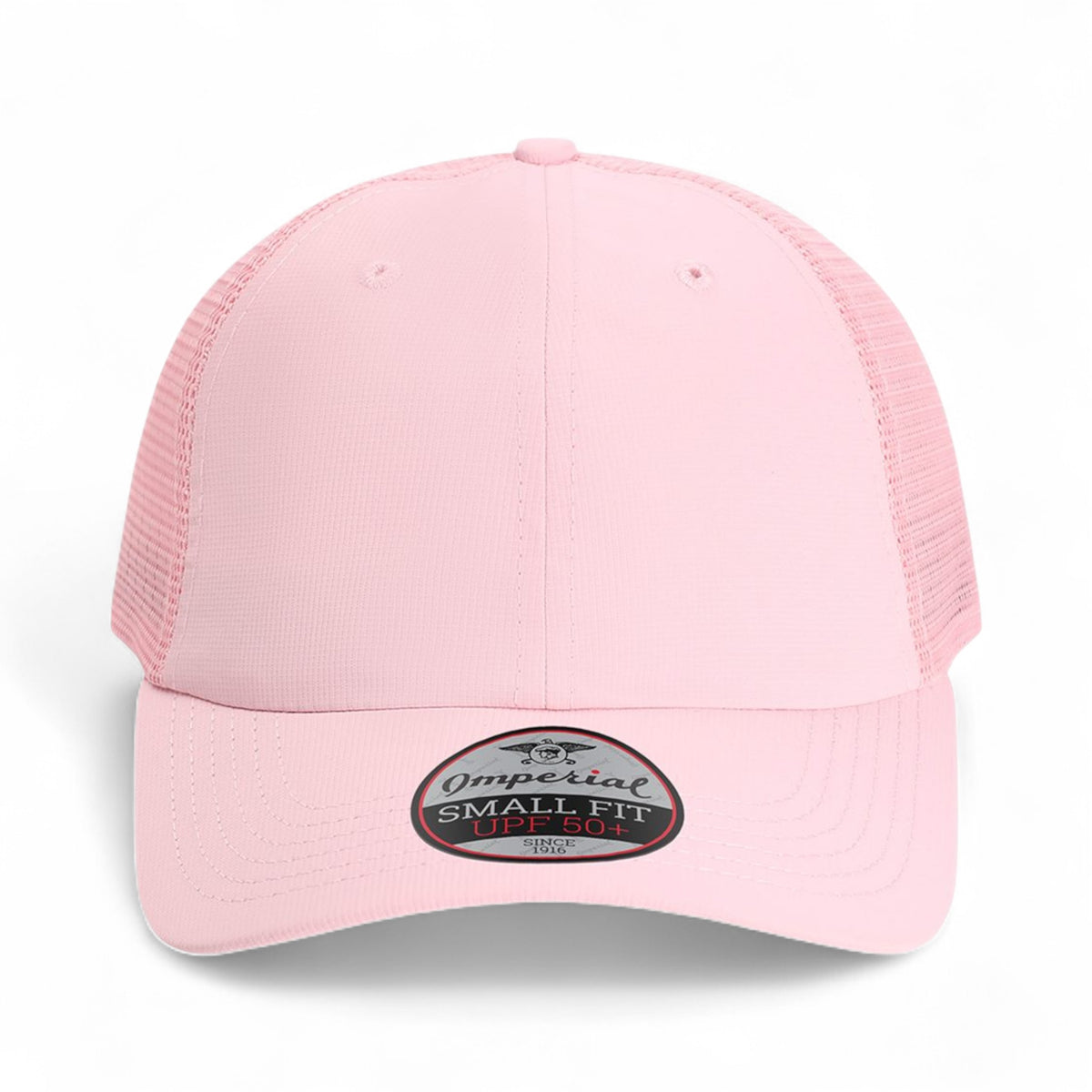 Front view of Imperial L338M custom hat in light pink