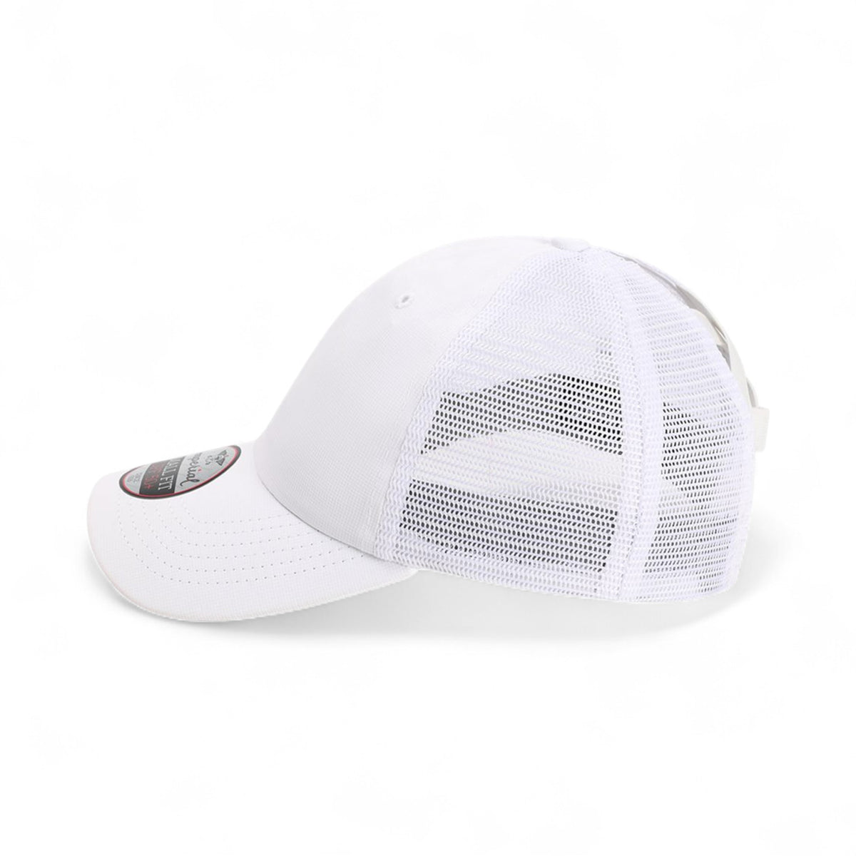 Left side view of Imperial L338M custom hat in white