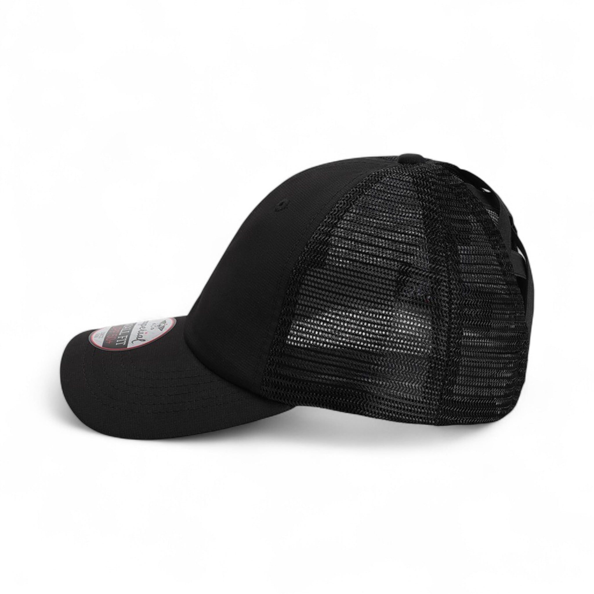 Left side view of Imperial L338M custom hat in black