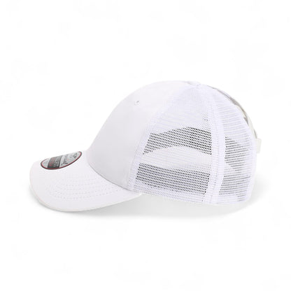 Left side view of Imperial L338M custom hat in white