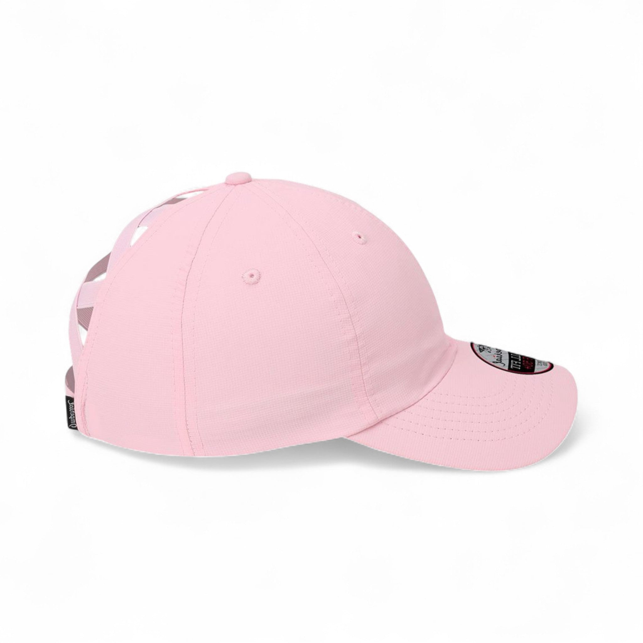 Right side view of Imperial L338 custom hat in light pink
