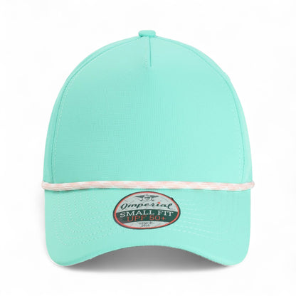 Front view of Imperial L5059 custom hat in aqua