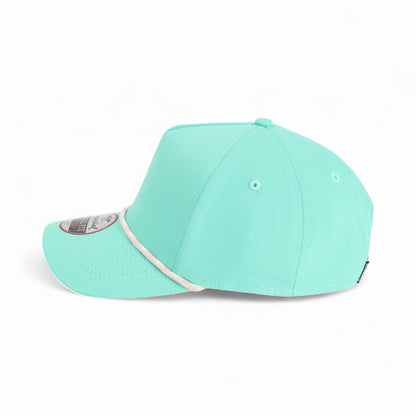 Left side view of Imperial L5059 custom hat in aqua
