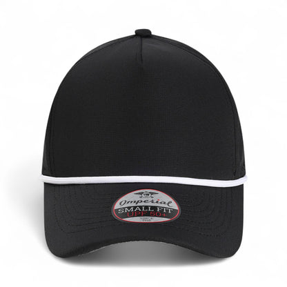 Front view of Imperial L5059 custom hat in black and white