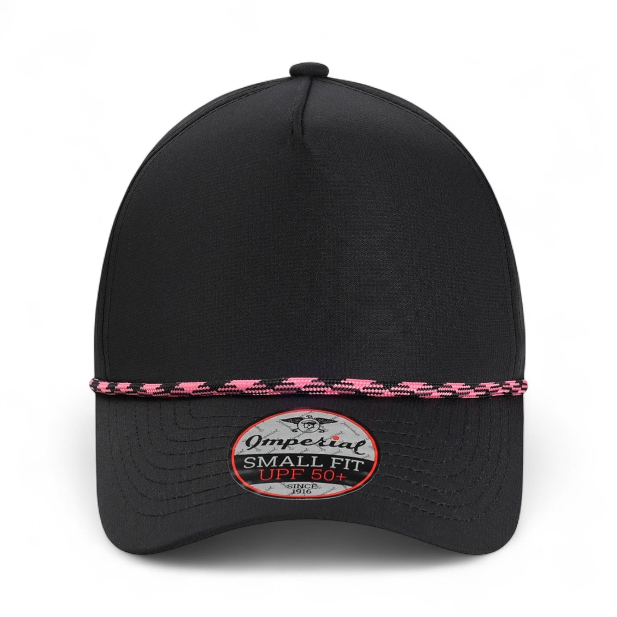 Front view of Imperial L5059 custom hat in black