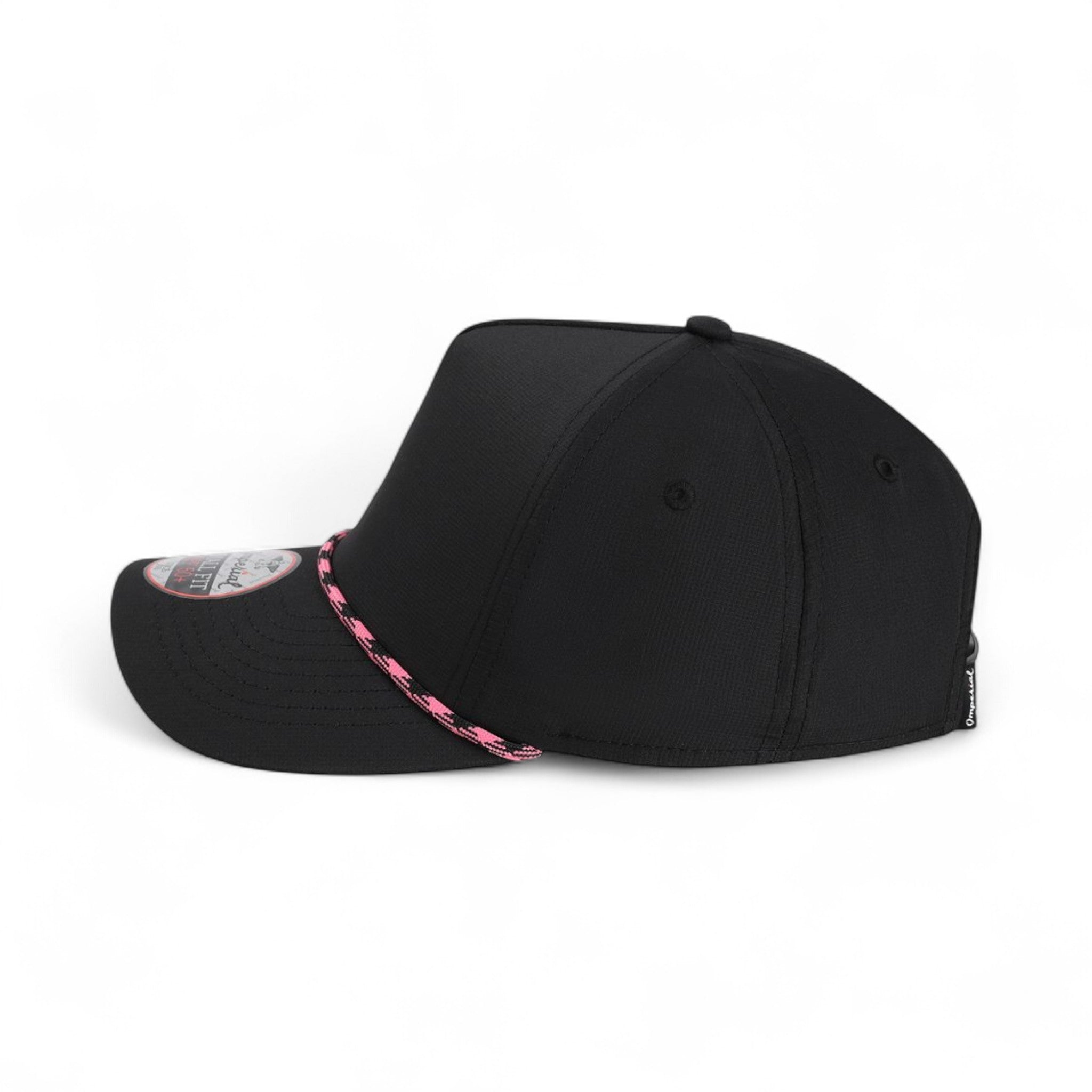 Left side view of Imperial L5059 custom hat in black