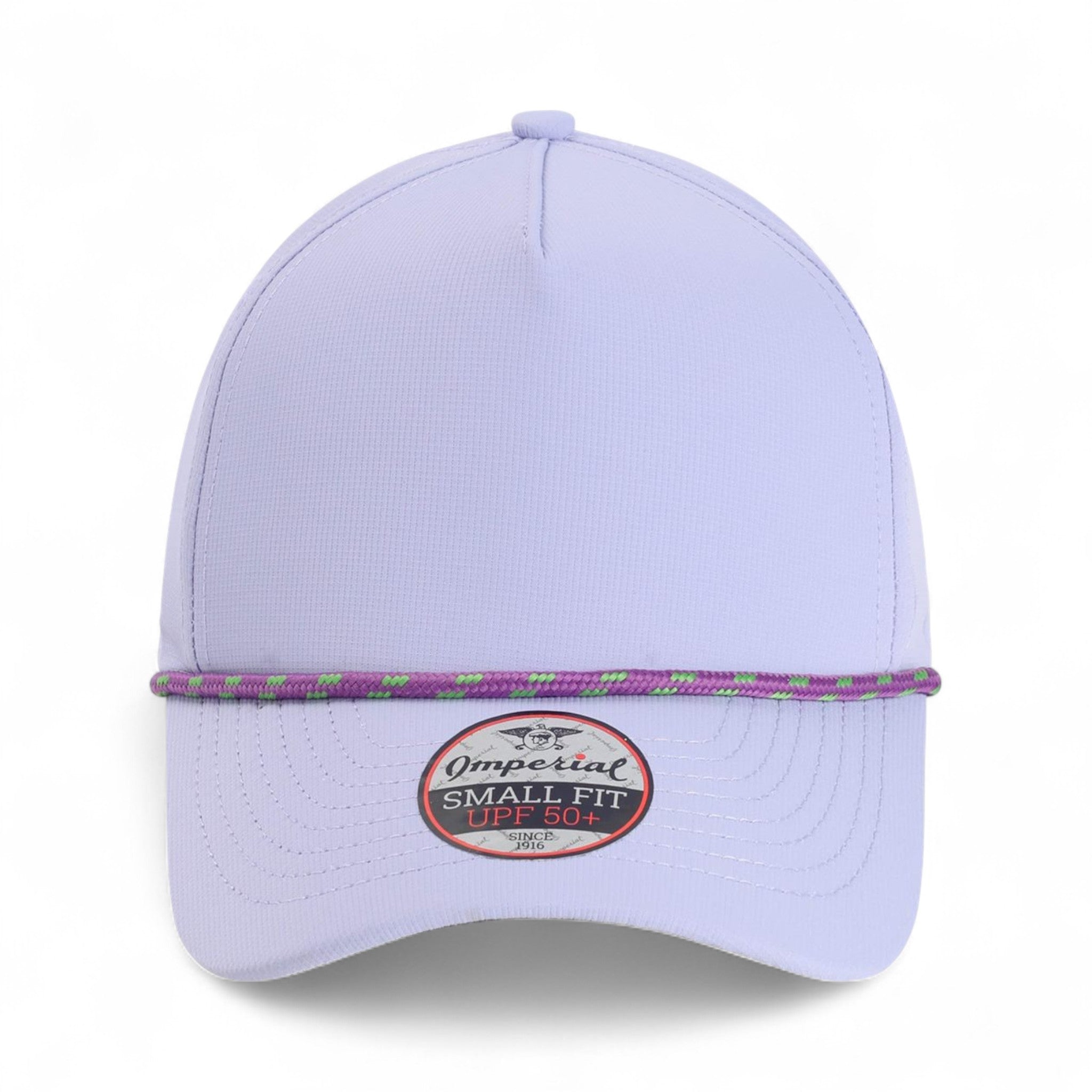 Front view of Imperial L5059 custom hat in lavender