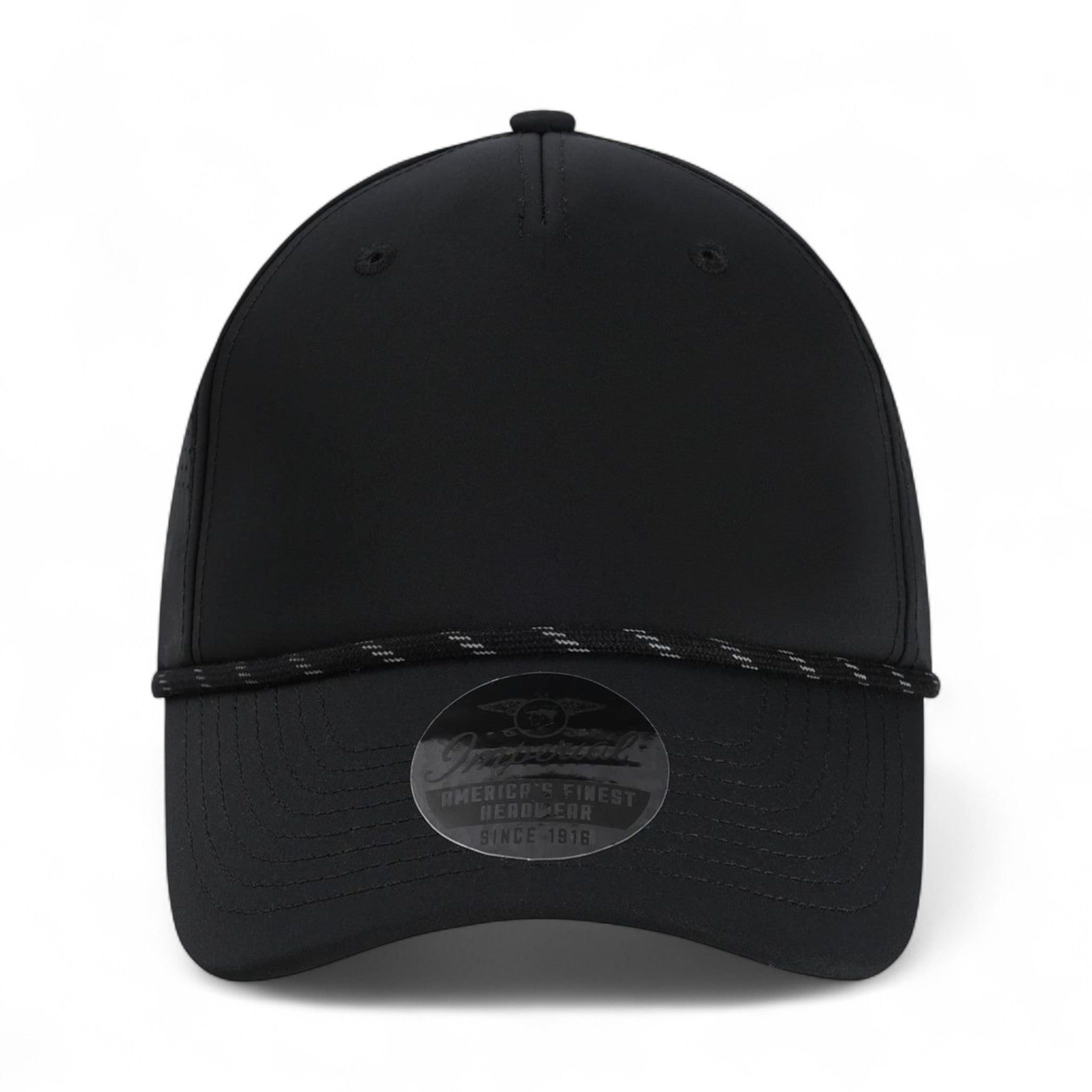 Front view of Imperial S1505 custom hat in black