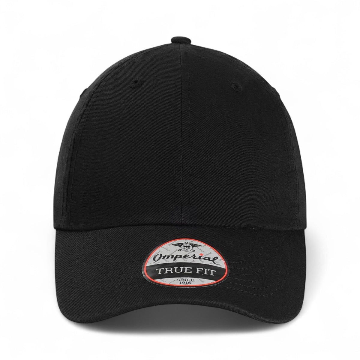 Front view of Imperial X210B custom hat in black