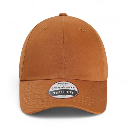 Front view of Imperial X210B custom hat in buckthorn brown