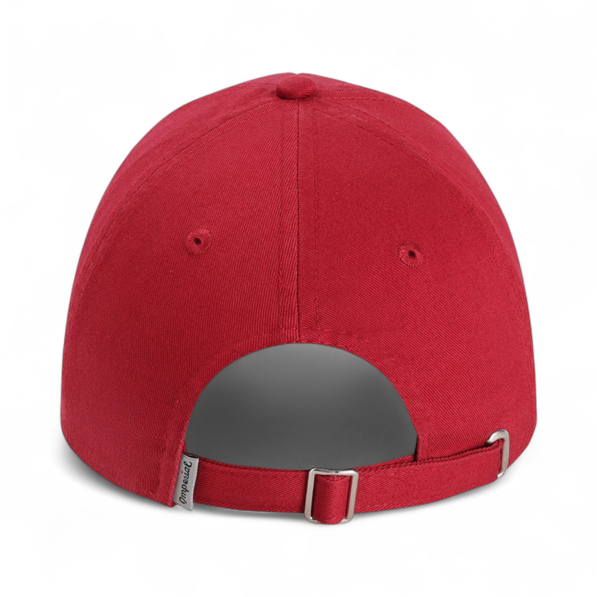 Back view of Imperial X210B custom hat in cardinal red