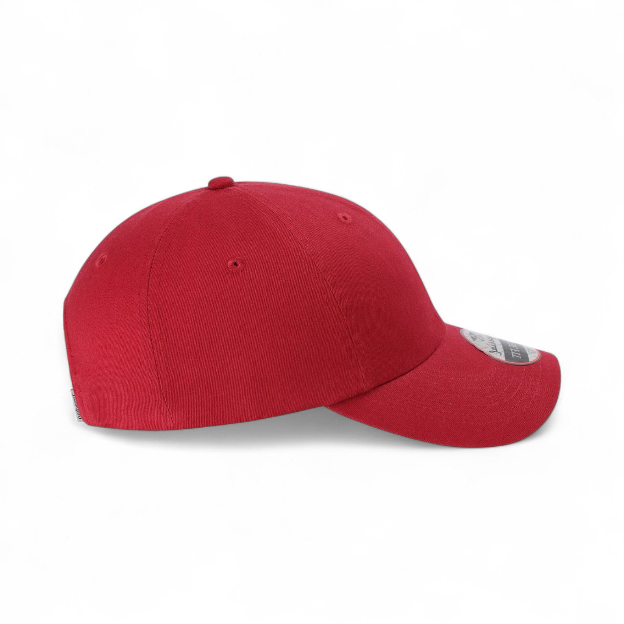 Right side view of Imperial X210B custom hat in cardinal red